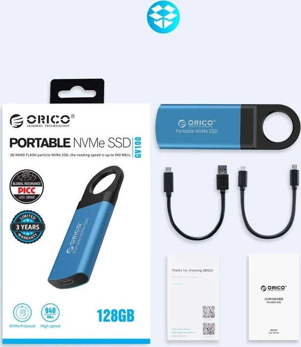 Orico GV100, 128GB, USB-C 3.1