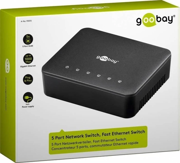 Wentronic Goobay Desktop Gigabit Switch, 5x RJ-45