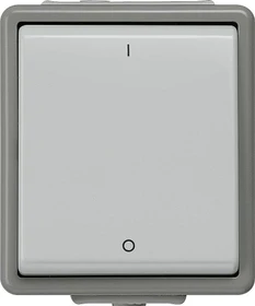 Siemens DELTA fläche IP44 Ausschalter mit Symbolen IO, dunkelgrau/hellgrau