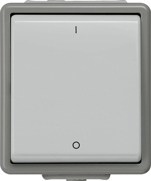 Siemens DELTA fläche IP44 Ausschalter mit Symbolen IO, dunkelgrau/hellgrau