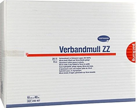 Hartmann Verbandmull ZZ unsteril, 10cm x 40m, 1 Stück