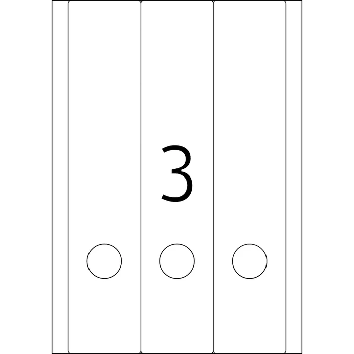 Herma Ordneretiketten, 61x297mm, weiß, matt, 25 Blatt (75 Etiketten)