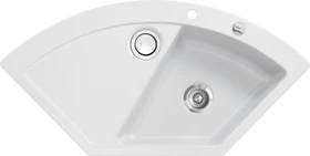 systemceram Mera Eck F Einbau Becken rechts mit Ablauffernbedienung satin
