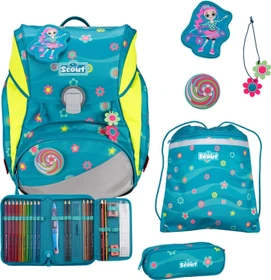 Scout Alpha DIN Little Flowers Schultaschen-Set, 4-tlg.