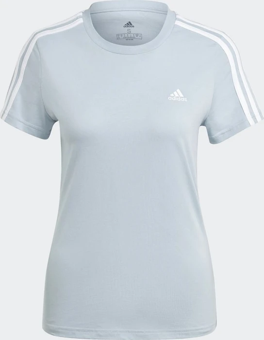 adidas Loungewear Essentials Slim 3 Streifen T-Shirt kurzarm wonder blue/white (Damen)