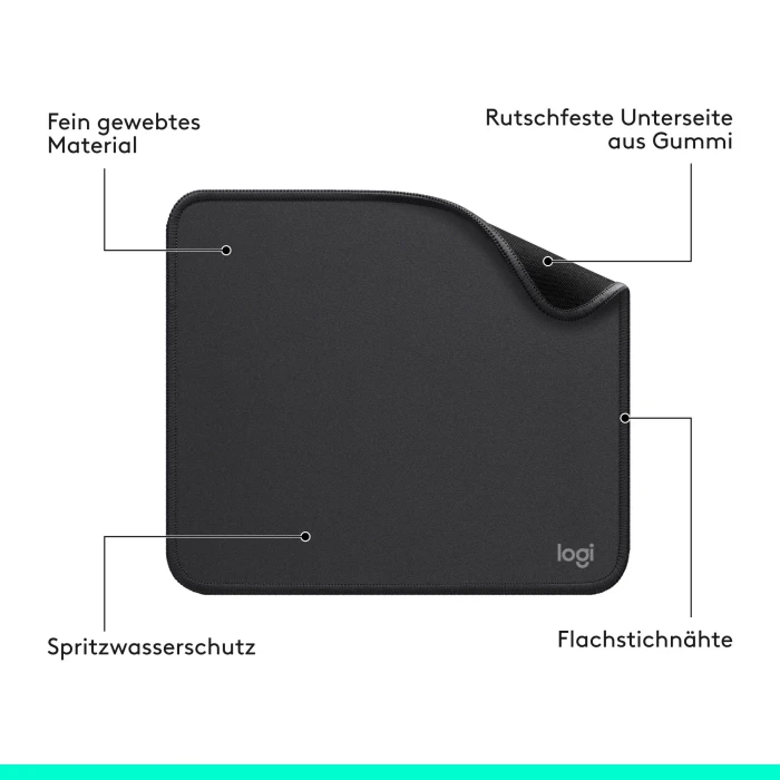 Logitech Signature M650 Medium mit Mauspad, Graphite, Logi Bolt, USB/Bluetooth