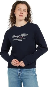 Tommy Hilfiger Rundhals mit Schreibschrift Logo Sweatshirt desert sky (Damen)