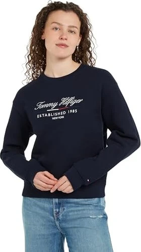 Tommy Hilfiger Rundhals mit Schreibschrift Logo Sweatshirt desert sky (Damen)
