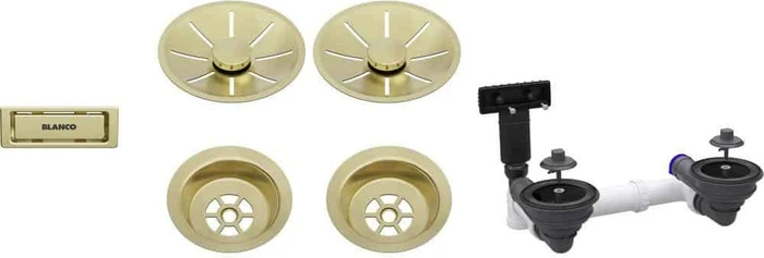 Blanco Ablaufgarniturset für Doppelbecken satin gold