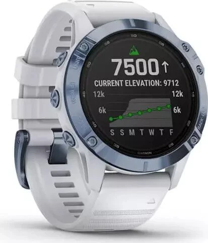 Garmin Fenix 6 Pro Solar mineral blue titanium/whitestone