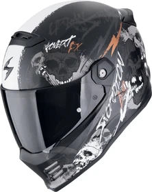 Scorpion Covert-FX Skullz matt schwarz/grau/gold