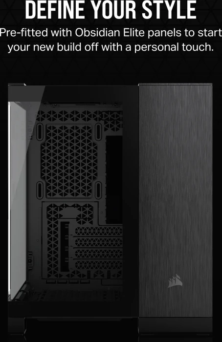 Corsair 2500X Black/Obsidian Aluminium, schwarz/grau, Glasfenster