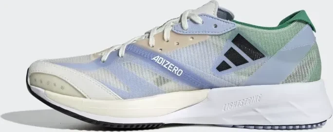 adidas Adizero Adios 7 white tint/court green/blue dawn (Damen)
