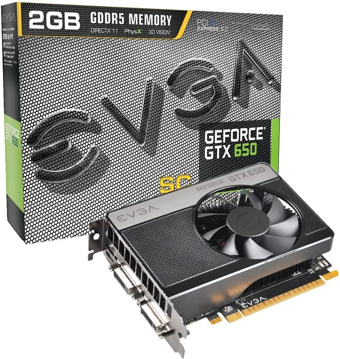 EVGA GeForce GTX 650 Superclocked, 2GB GDDR5, 2x DVI, Mini HDMI
