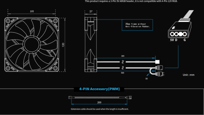 Scythe Kaze Flex 120 ARGB 1800rpm, 120mm