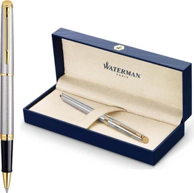 Waterman Hemisphere Stainless Steel GT Tintenroller (Mine) silber/schwarz, Geschenkbox