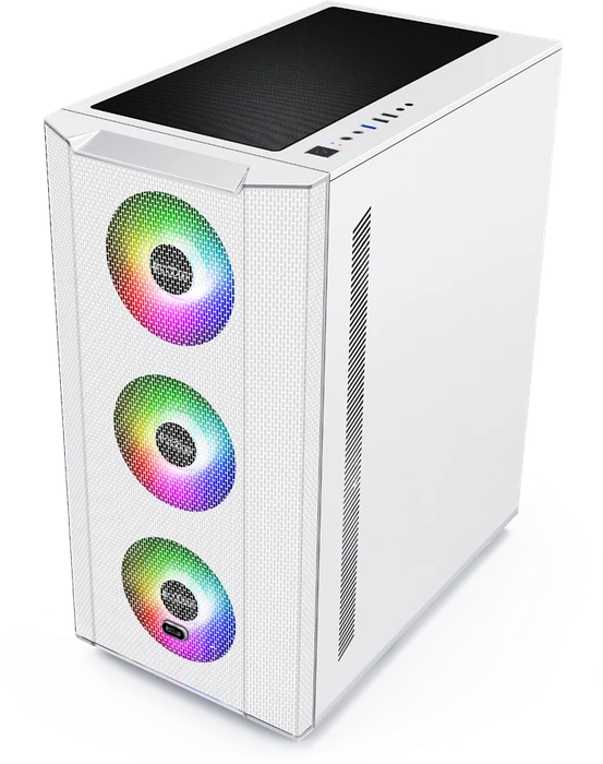 PCCooler Diamond MA200 Mesh, weiß, Glasfenster