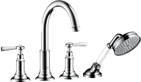 Hansgrohe Axor Montreux 4-Loch Fliesenrandarmatur mit Hebelgriffen chrom