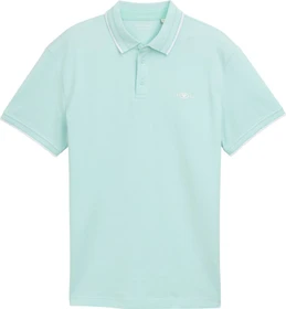 Tom Tailor Piqué mit Stretch Poloshirt kurzarm mint white two tone pique (Herren)