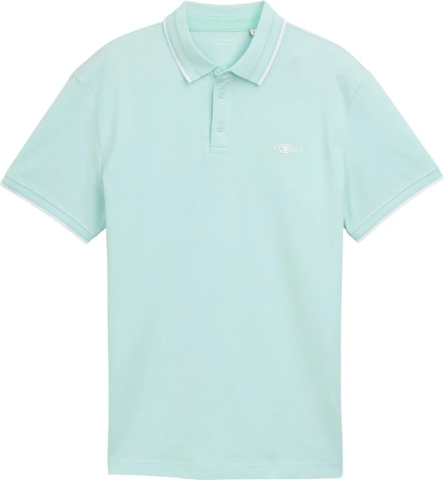 Tom Tailor Piqué mit Stretch Poloshirt kurzarm mint white two tone pique (Herren)