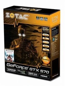 Zotac GeForce GTX 570, 1.25GB GDDR5, 2x DVI, HDMI, DP