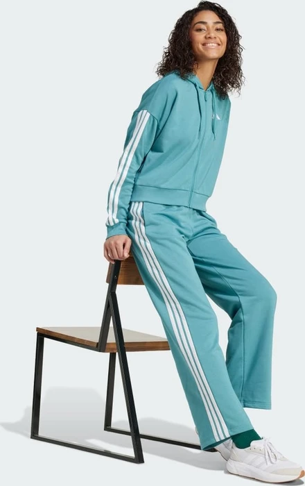 adidas Essentials 3-Streifen French Terry Hoodie powder teal/white (Damen)