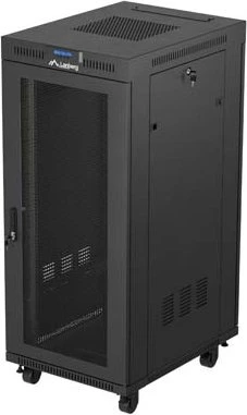 Lanberg 19" Rackschrank 27HE, LCD, freistehend, Flat Pack, V2, Gitternetztür, IP20, RAL 9004, 800mm tief