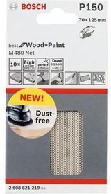 Bosch Professional M480 Best for Wood and Paint Gewebeschleifblatt K150, 70x125mm, 10 Stück