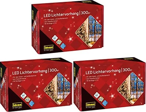 Idena Lichtervorhang LED 300x warmweiß