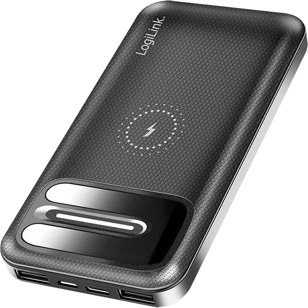 LogiLink Powerbank 2x USB-A + kabellos 8000mAh schwarz