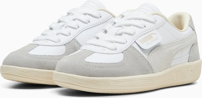 Puma Palermo Leather puma white/cool light gray/sugared almond (Junior)