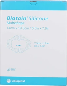 Coloplast Biatain Silicone Schaumverband Multishape, 14 x 19.5cm, 5 Stück