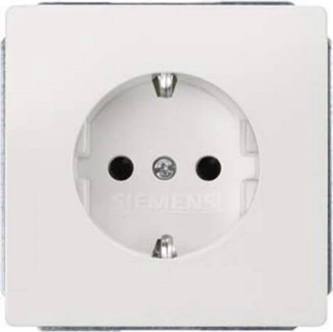Siemens DELTA style Schuko-Steckdose Abdeckungsplatte ohne Krallen, titanweiß