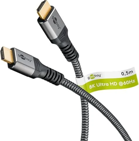 goobay 8K60 Ultra High Speed HDMI 2.1 Kabel schwarz, 0.5m