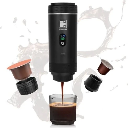 Everange Portable Espresso Kaffeemaschine schwarz