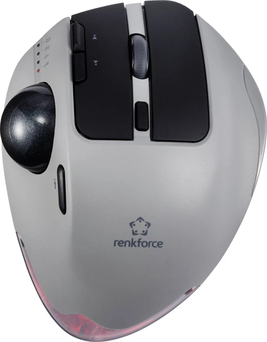 Renkforce RF-WLEM-500 Wireless Trackball Mouse grau/schwarz, USB-A/Bluetooth