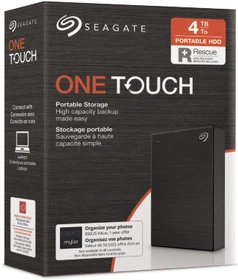 Seagate One Touch Portable HDD with Password, Black, 4TB, +Rescue, USB 3.0 Micro-B