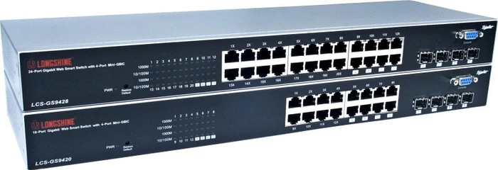 Longshine GS9400 Rackmount Gigabit Switch, 24x RJ-45, 4x SFP