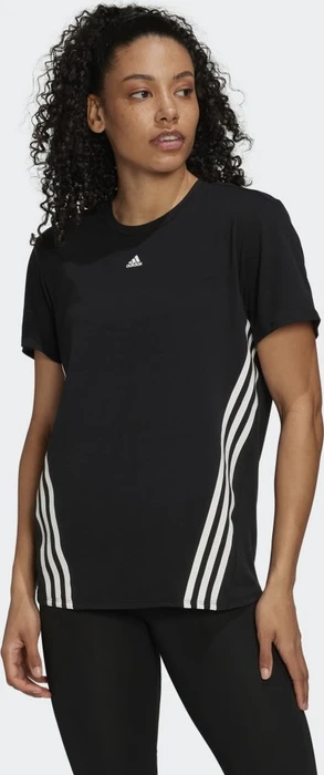 adidas Trainicons 3-Streifen Funktionsshirt kurzarm schwarz/weiß (Damen)