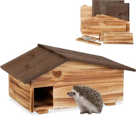 Relaxdays Igelhaus mit Boden, braun
