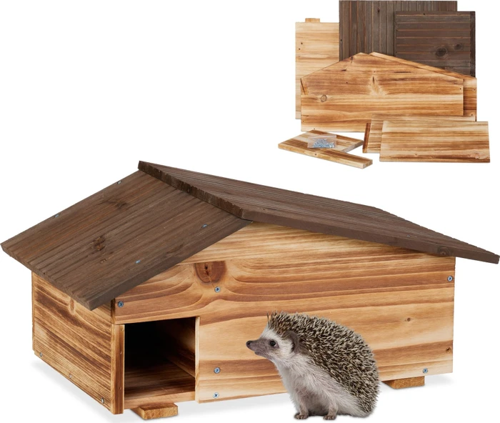 Relaxdays Igelhaus mit Boden, braun