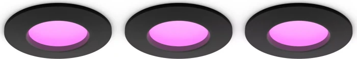 Philips Hue White and Color Ambiance Slim Einbauleuchte 90mm schwarz, 3 Stück