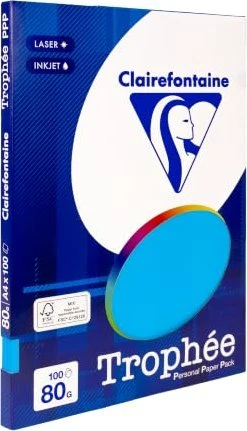 Clairefontaine Trophée Universalpapier matt karibikblau, A4, 80g/m², 100 Blatt