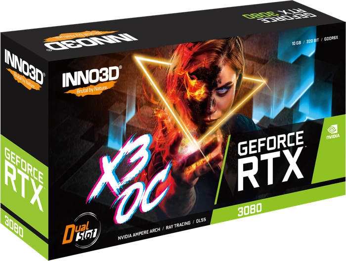 INNO3D GeForce RTX 3080 X3 OC LHR, 10GB GDDR6X, HDMI, 3x DP