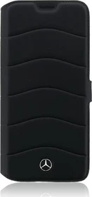 Mercedes-Benz Book Cover Leather Wave III Line für Samsung Galaxy S8+ schwarz
