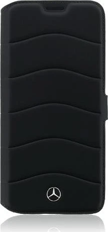 Mercedes-Benz Book Cover Leather Wave III Line für Samsung Galaxy S8+ schwarz