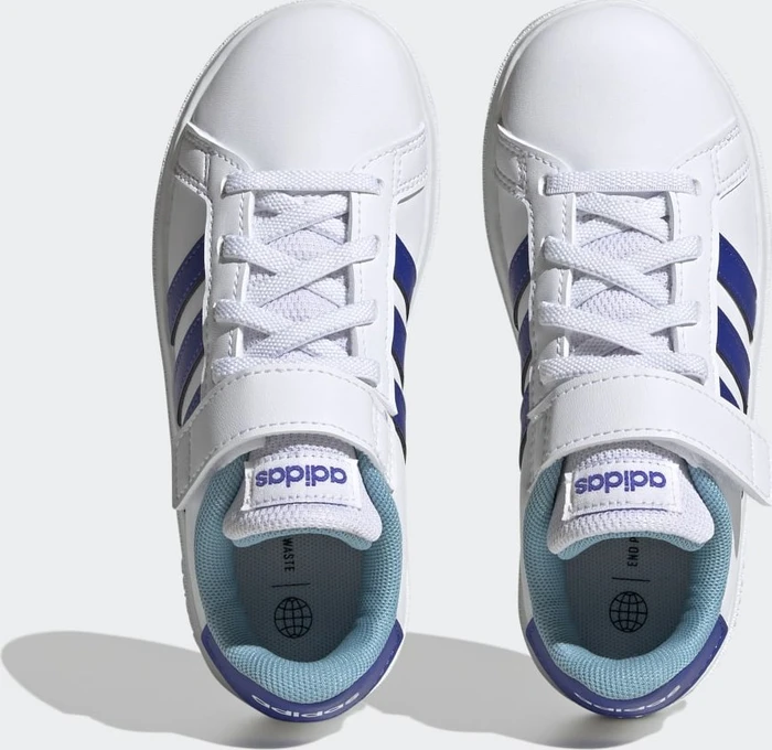 adidas Grand Court Court Elastic Lace and Top Strap cloud white/lucid blue/preloved blue (Junior)