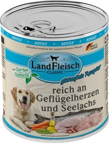 LandFleisch Pur mit Geflügelherzen und Seelachs, 800g