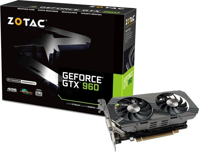 Zotac GeForce GTX 960, 4GB GDDR5, DVI, HDMI, 3x DP