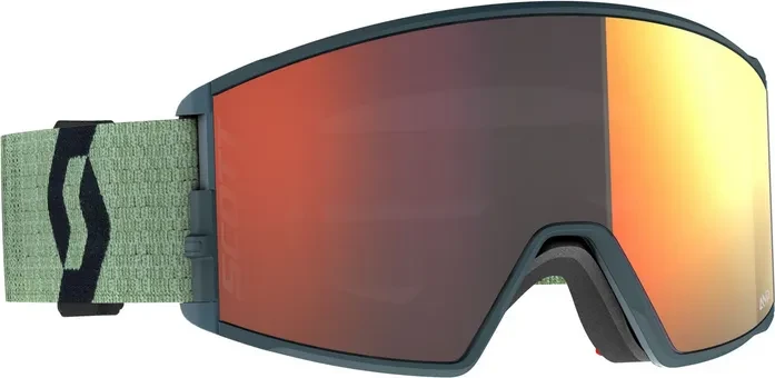 Scott React soft green-black/solar red chrome